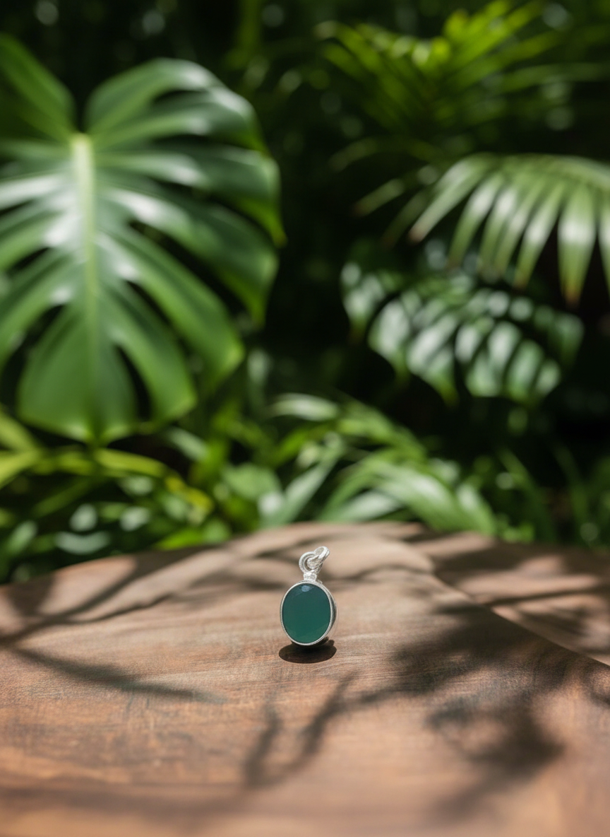 Emerald Essence 925 Silver Pendant (Without Chain)