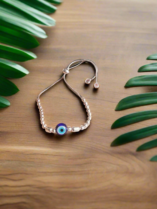 Evil Eye Minimalistic 92.5 Adjustable Bracelet