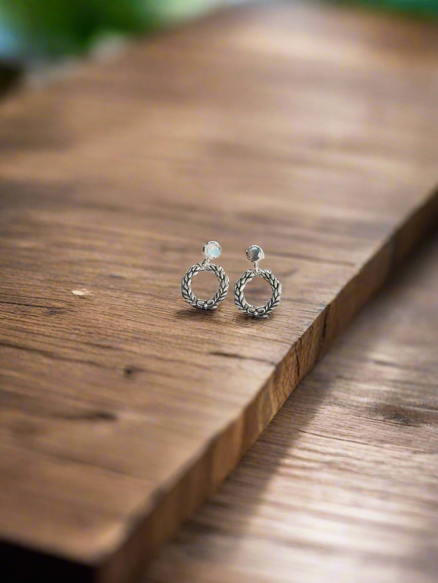 Eternal Loop Hoops 92.5 Silver drops Studs - Handcrafted