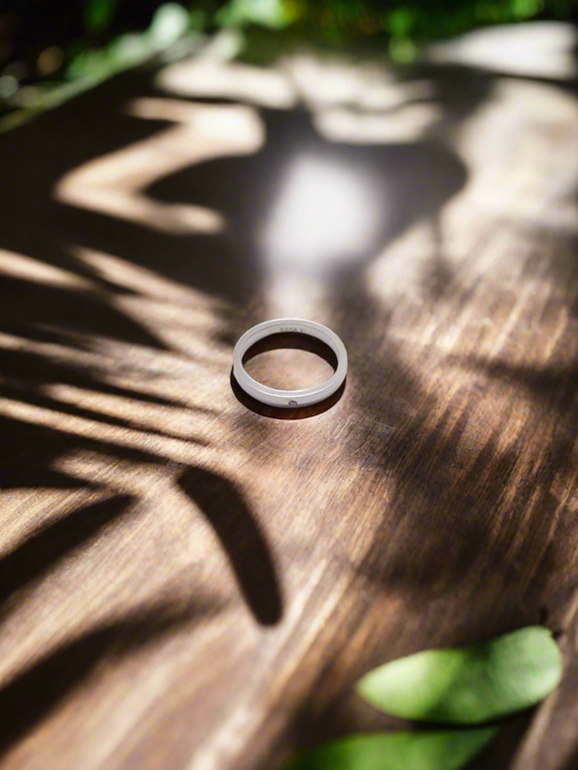 CZ Studded Plain Band 92.5 Silver Ring