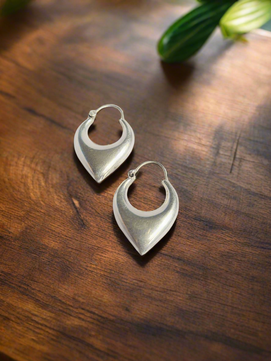 Chandrika Glow 92.5 Silver Statement Hoop Earrings