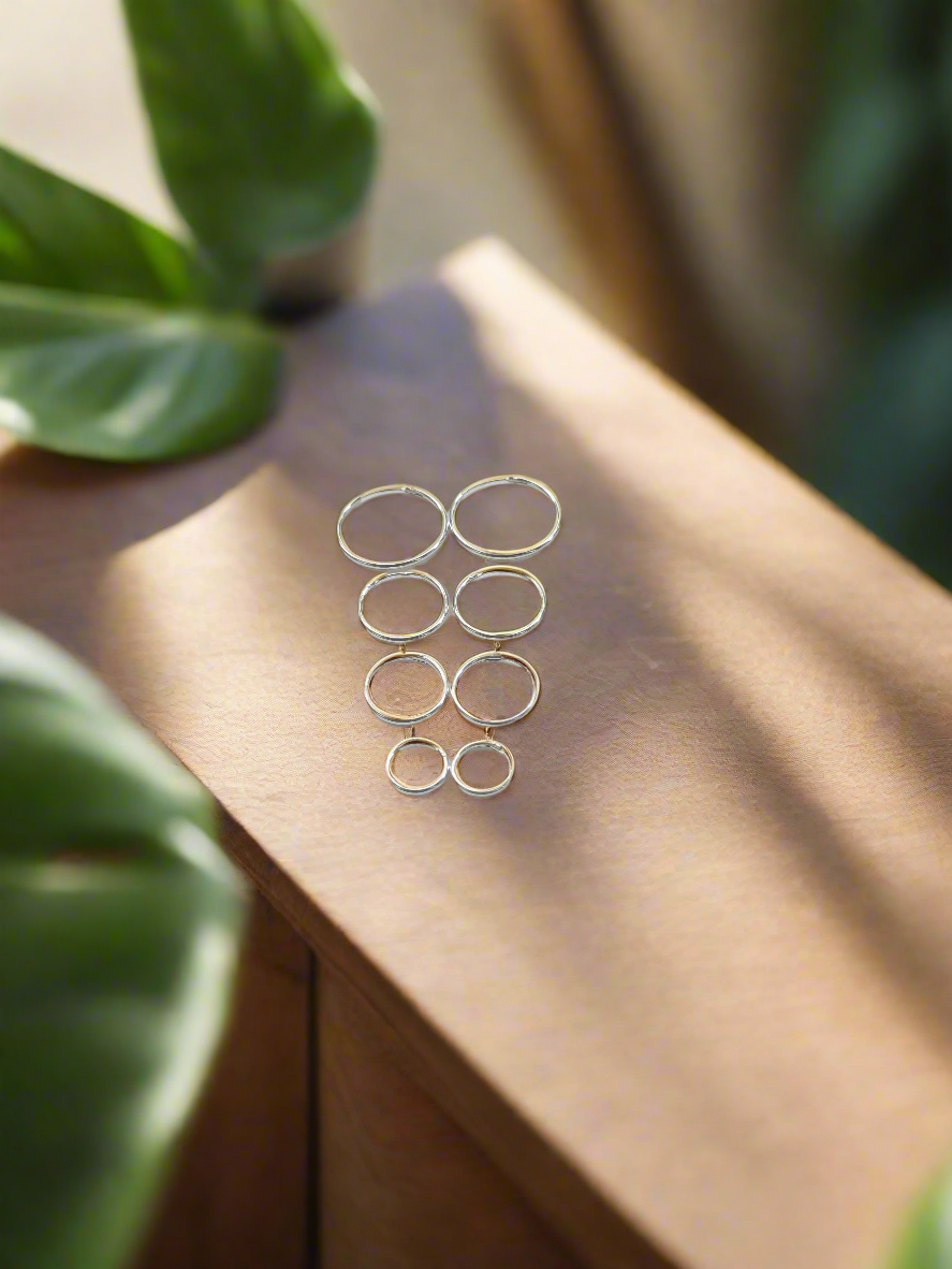 Silver Glow Bali (Set Of 4) Statement Hoop 92.5 Earrings