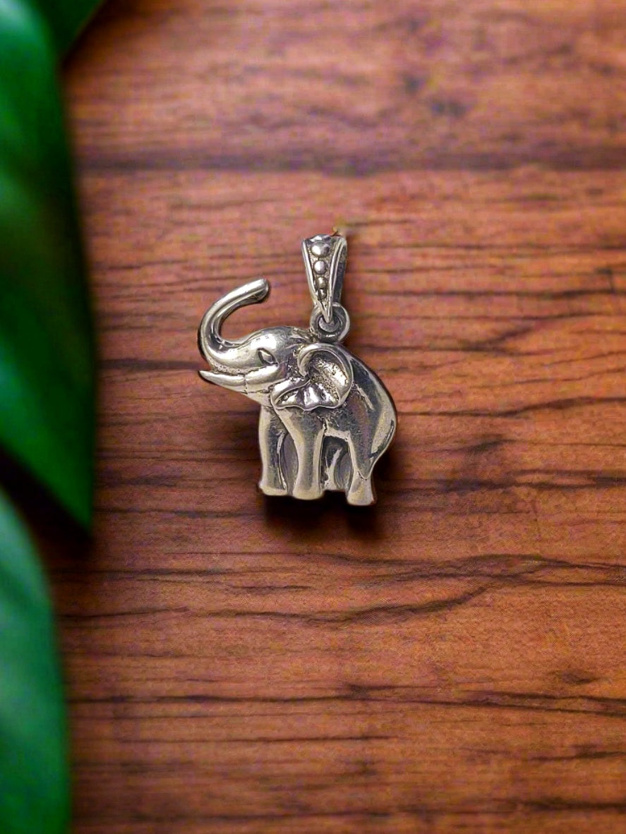 Elephant Blessings 92.5 Silver Pendant (Without Chain) - Handcrafted