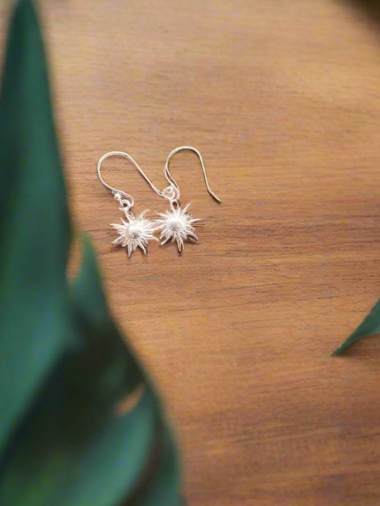 Sun Glow 92.5 Silver Drop Earrings - Handcrafted