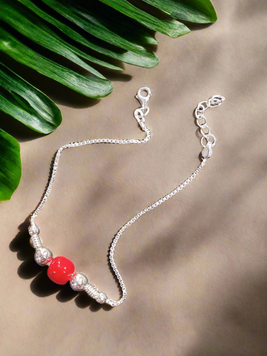 Elegant Beads Adjustable Bracelet 92.5 Silver - Handcrafted