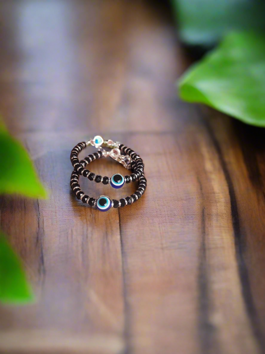 Evil Eye Adjustable Size Nazaria Set for Kids 92.5 Silver
