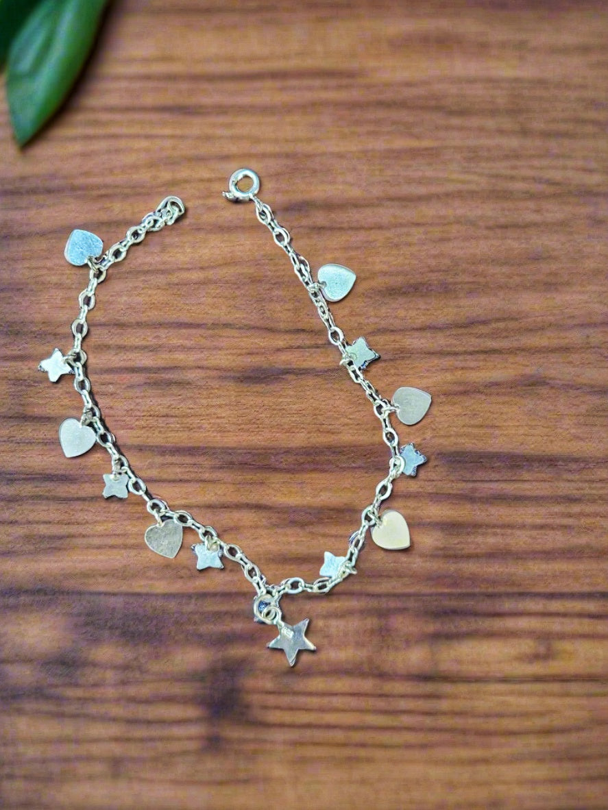 Sagarika – Heart And Clover Bracelet 92.5 Silver