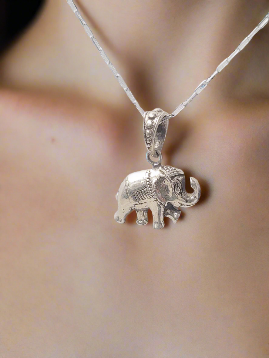Royal Tusker 92.5 Silver Pendant (Without Chain) - Handcrafted