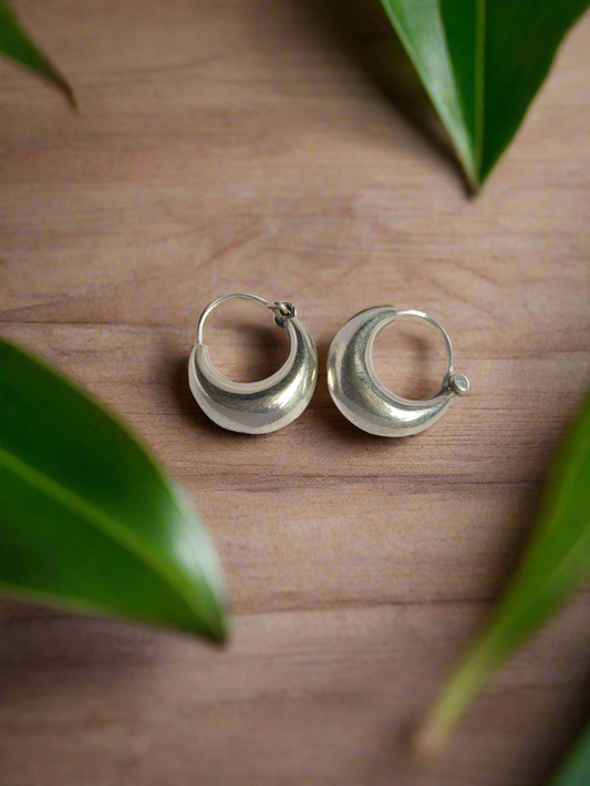 Chandrika Chime 92.5 Silver Statement Hoop Earrings