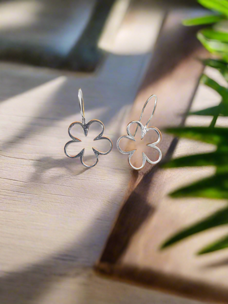 92.5 Silver Petal Hook drops Earrings- Handcrafted