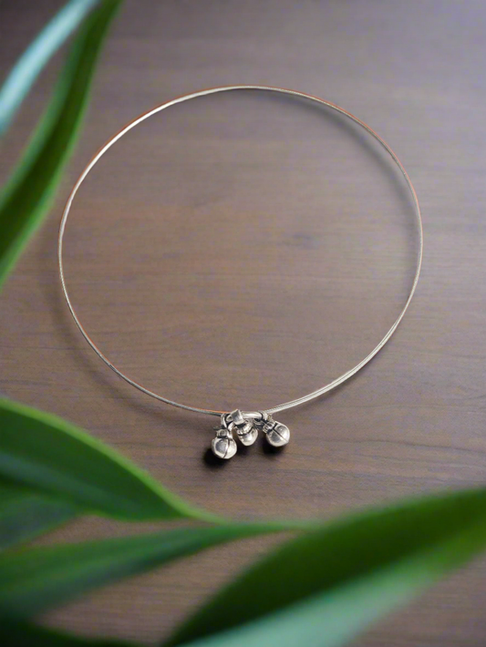 Antique 92.5 Silver Ghungroo Kada Anklet (Single Piece)