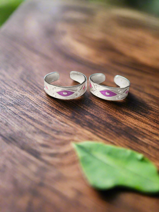 Infinity Leaf 92.5 Silver Toe Rings - Pair