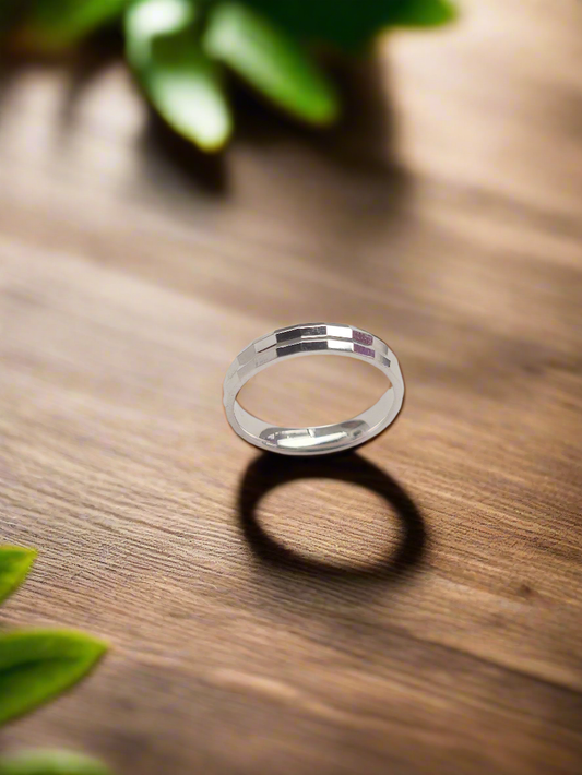 Duo Edge Band 92.5 Silver Ring