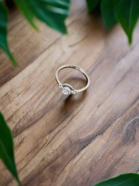 Pearl Halo Adjustable 92.5 Silver Handcrafted Ring
