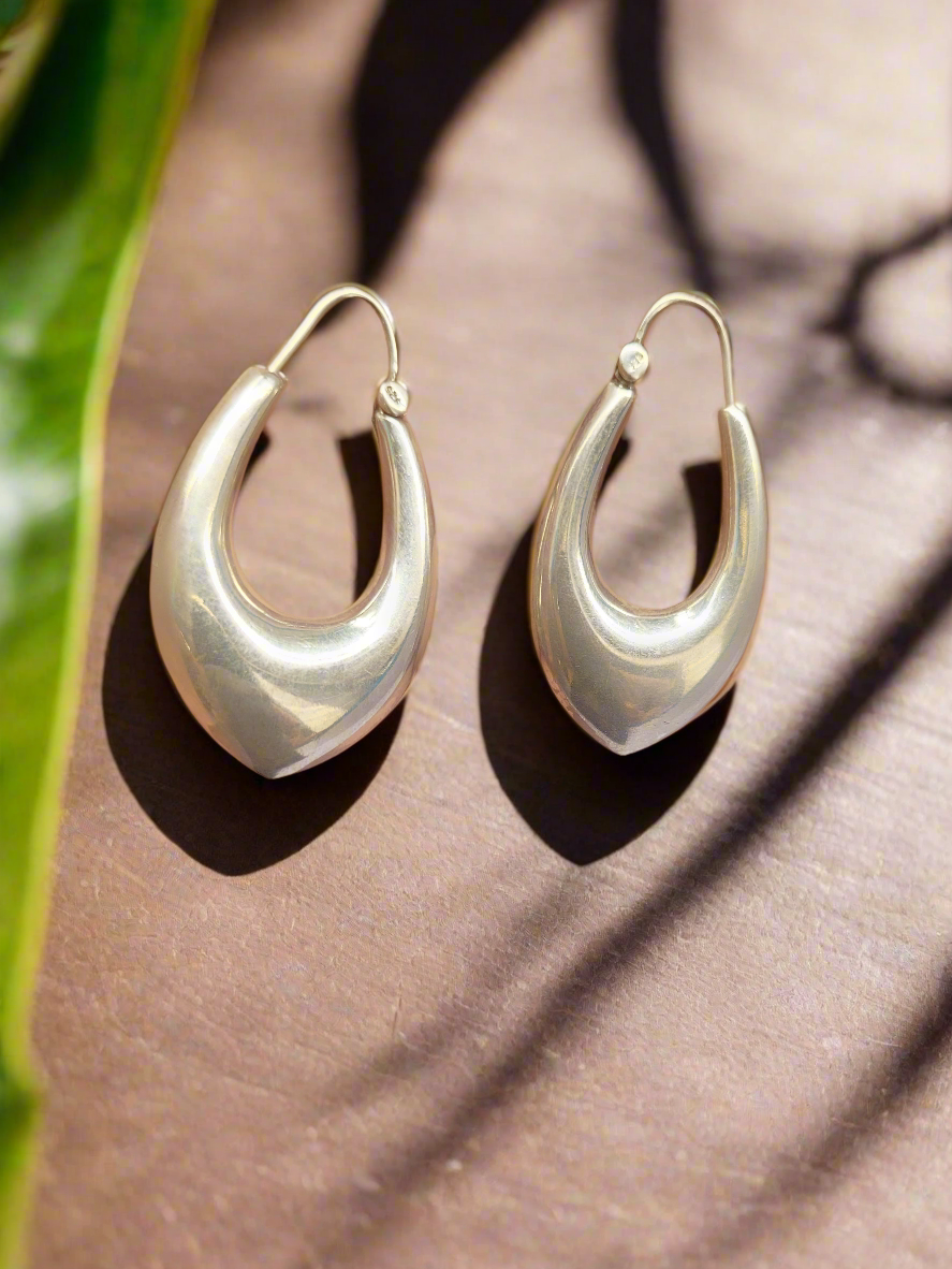 Chandrika Moon Rise 92.5 Silver Statement Hoop Earrings