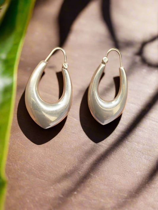 Chandrika Moon Rise 92.5 Silver Statement Hoop Earrings