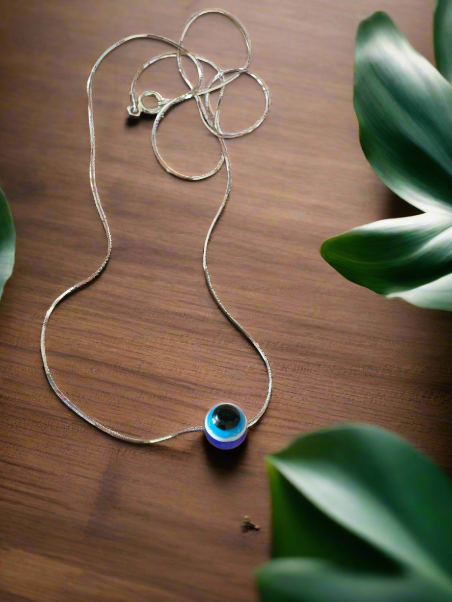 Evil Eye - Handcrafted 92.5 Silver Pendant With Chain