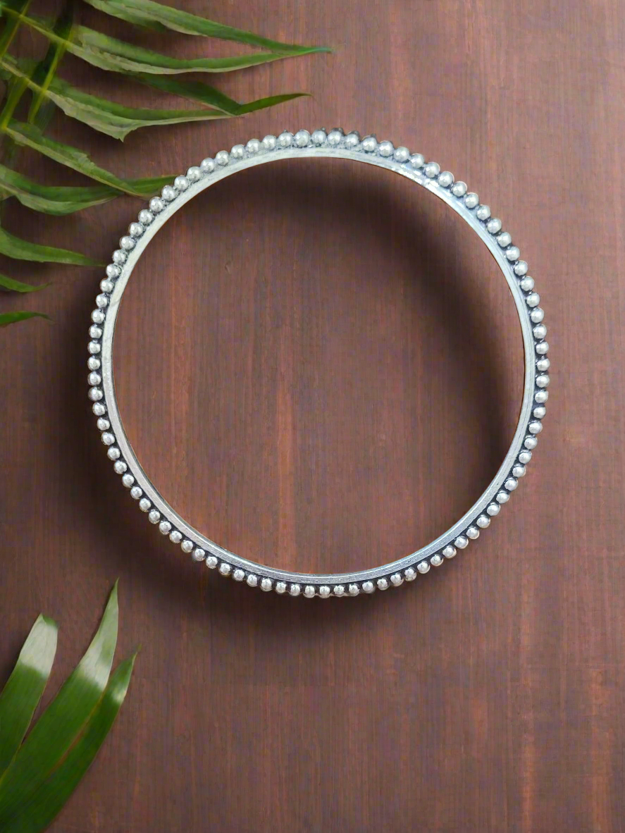 Antique Beaded 92.5 Silver Single Bangle