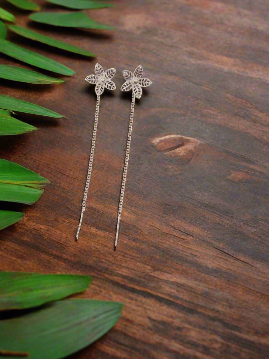 Pushp Handcrafted 92.5 Silver Sui Dhaga Threader Earrings