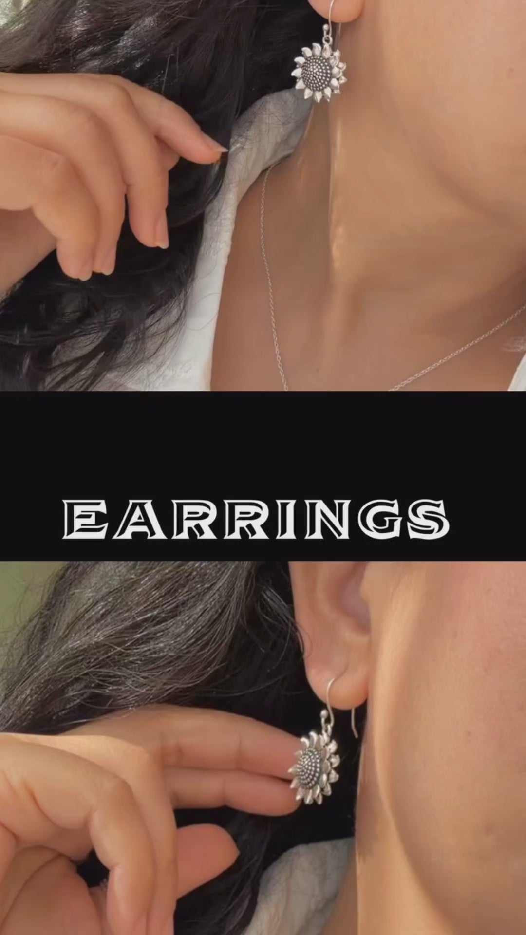 The Sunshine Sunflower 925 Silver Drop Earrings