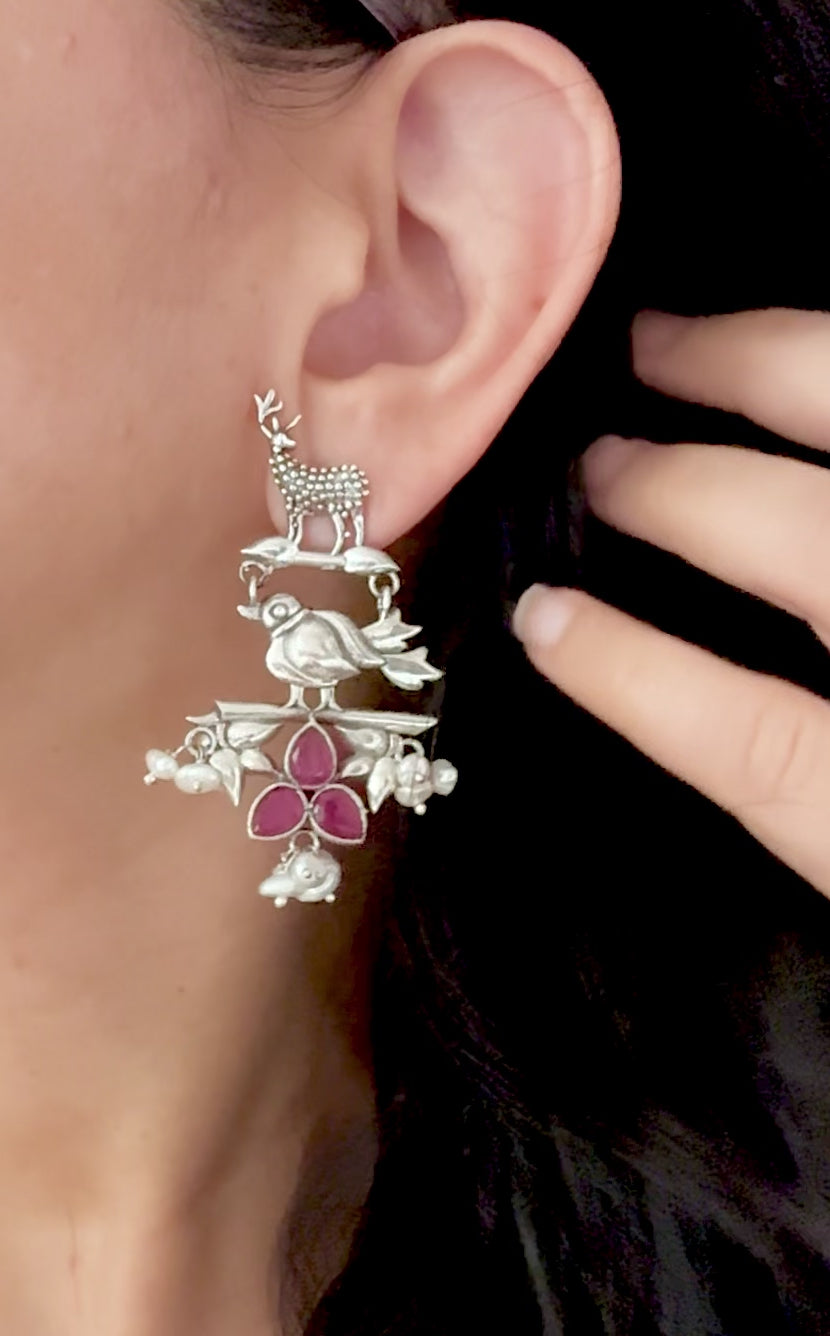 Vanraagini 92.5 Silver Earrings - Handcrafted