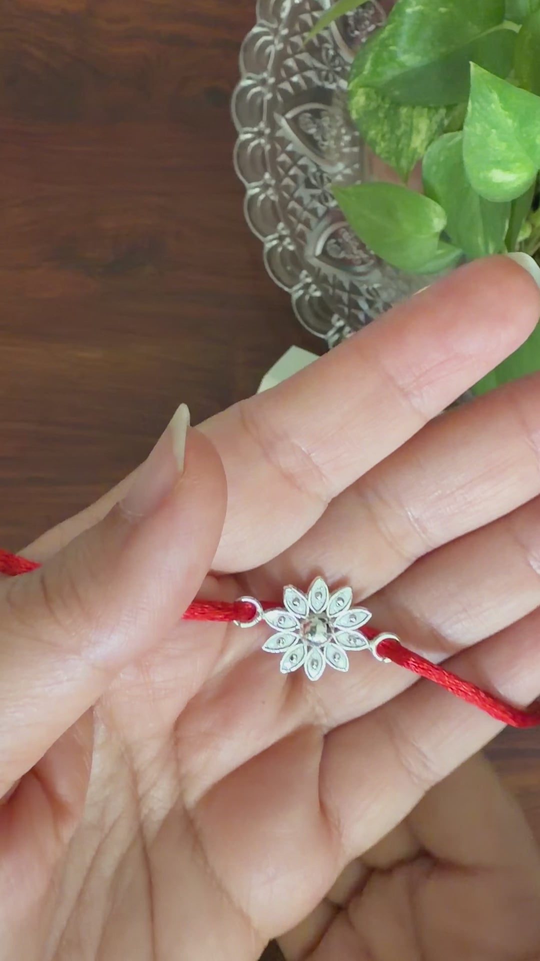 Pushp Divine Rakhi in Pure 92.5 Silver (Without Chain)