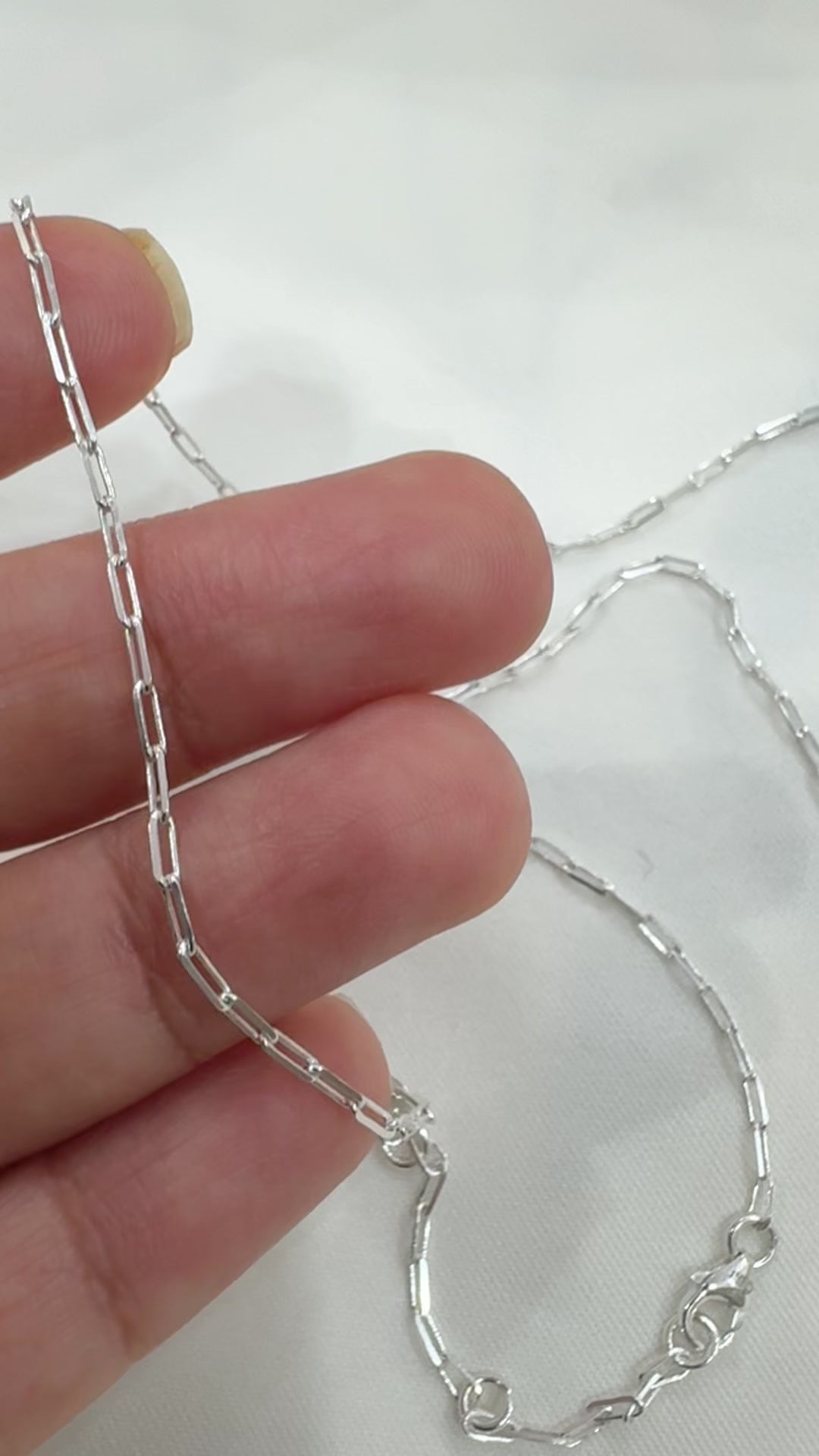 Paperclip Charm 92.5 Silver Chain