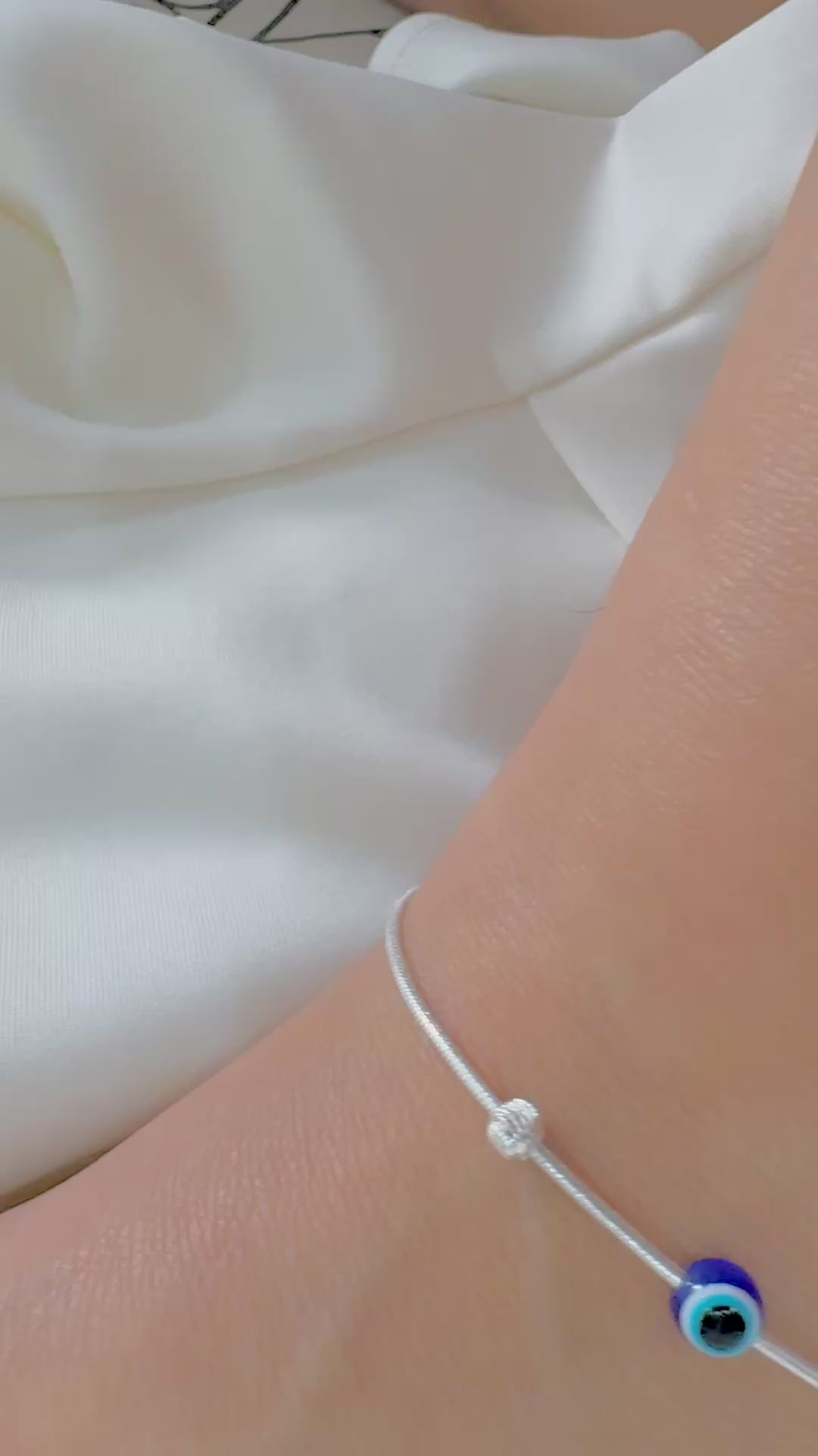Evil Eye 92.5 Lightweight Silver Anklet