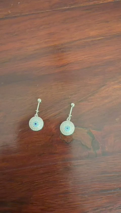 Everyday Bugadi - Evil Eye Helix Earrings - 92.5 Silver