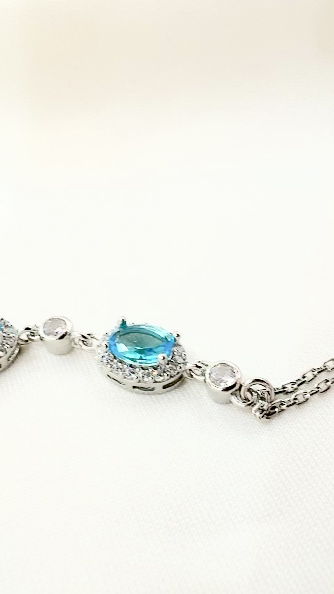 Neelam – 92.5 Silver Oceanic Blue Statement Bracelet