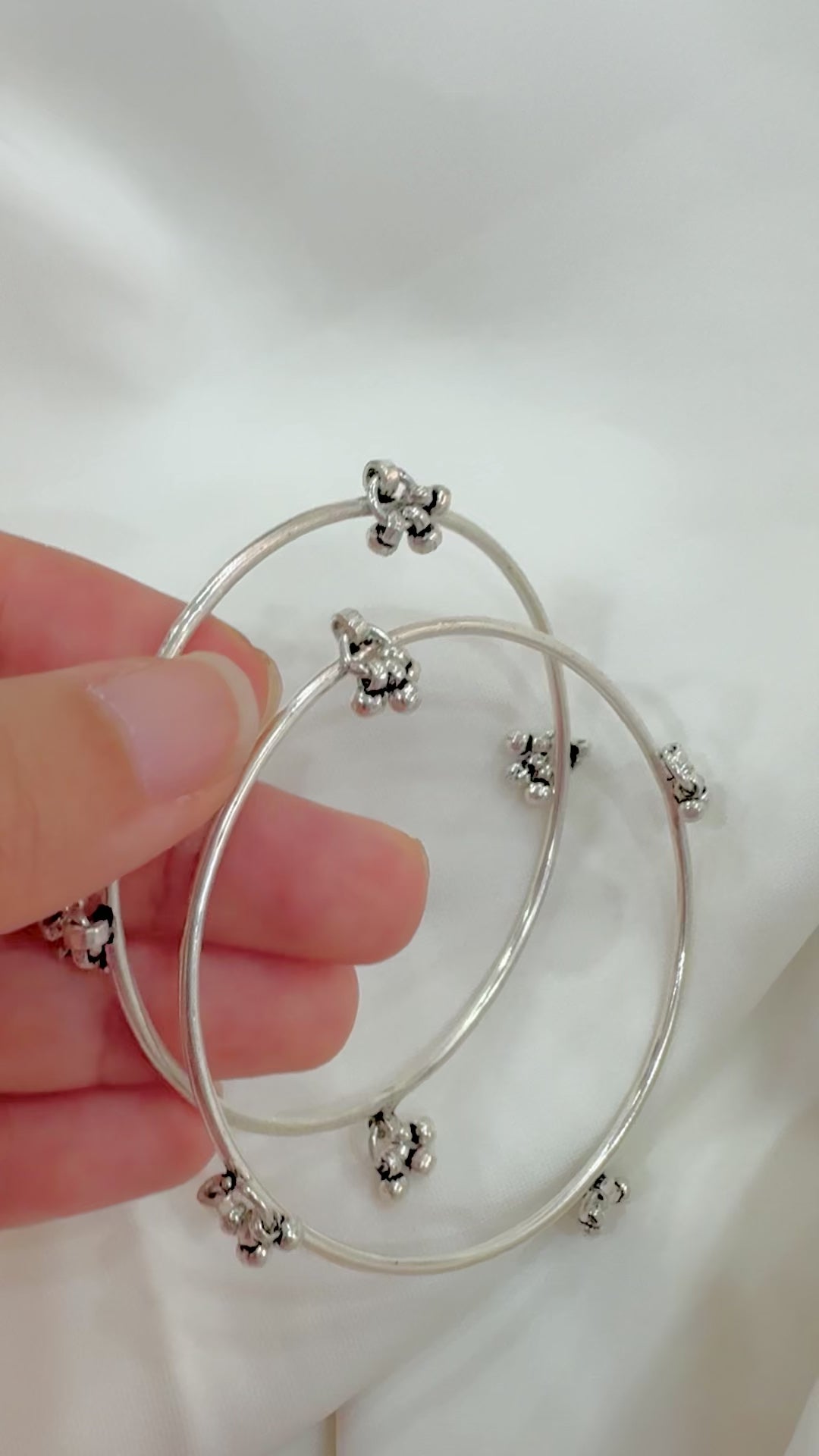 Pair of 92.5 Silver Ghunghroo Bangles
