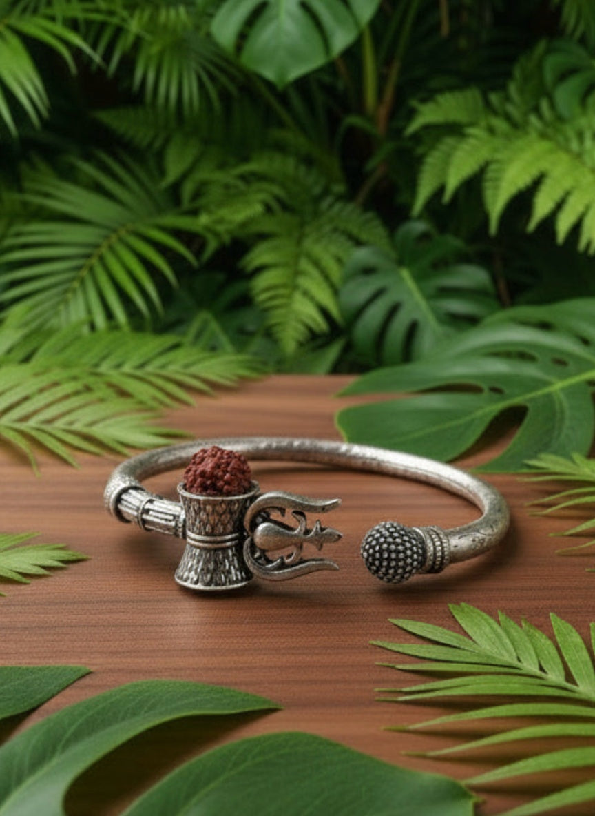 ShivSutra - Rudraksh 92.5 Handcrafted Open Bracelet