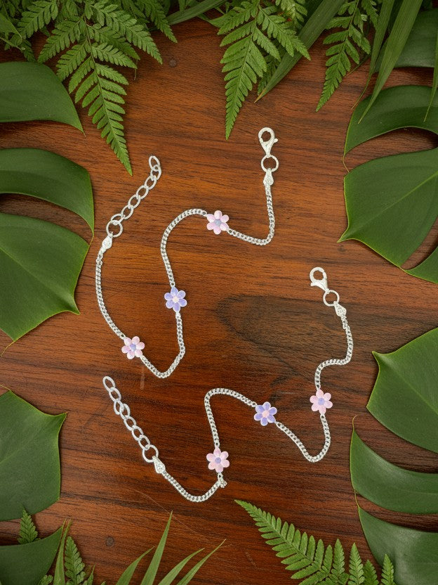 Phuli Little Steps - 92.5 Silver Anklets for Kids