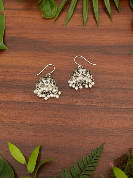 Chitai Jhumkas 92.5 Silver Earrings - Handcrafted