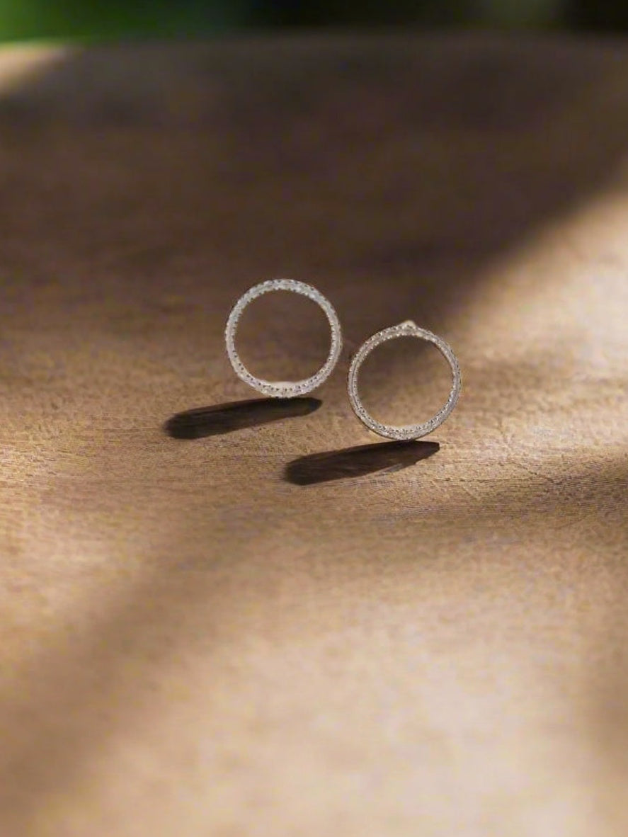 Jyoti Chakra 92.5 Silver Statement Studs Earrings