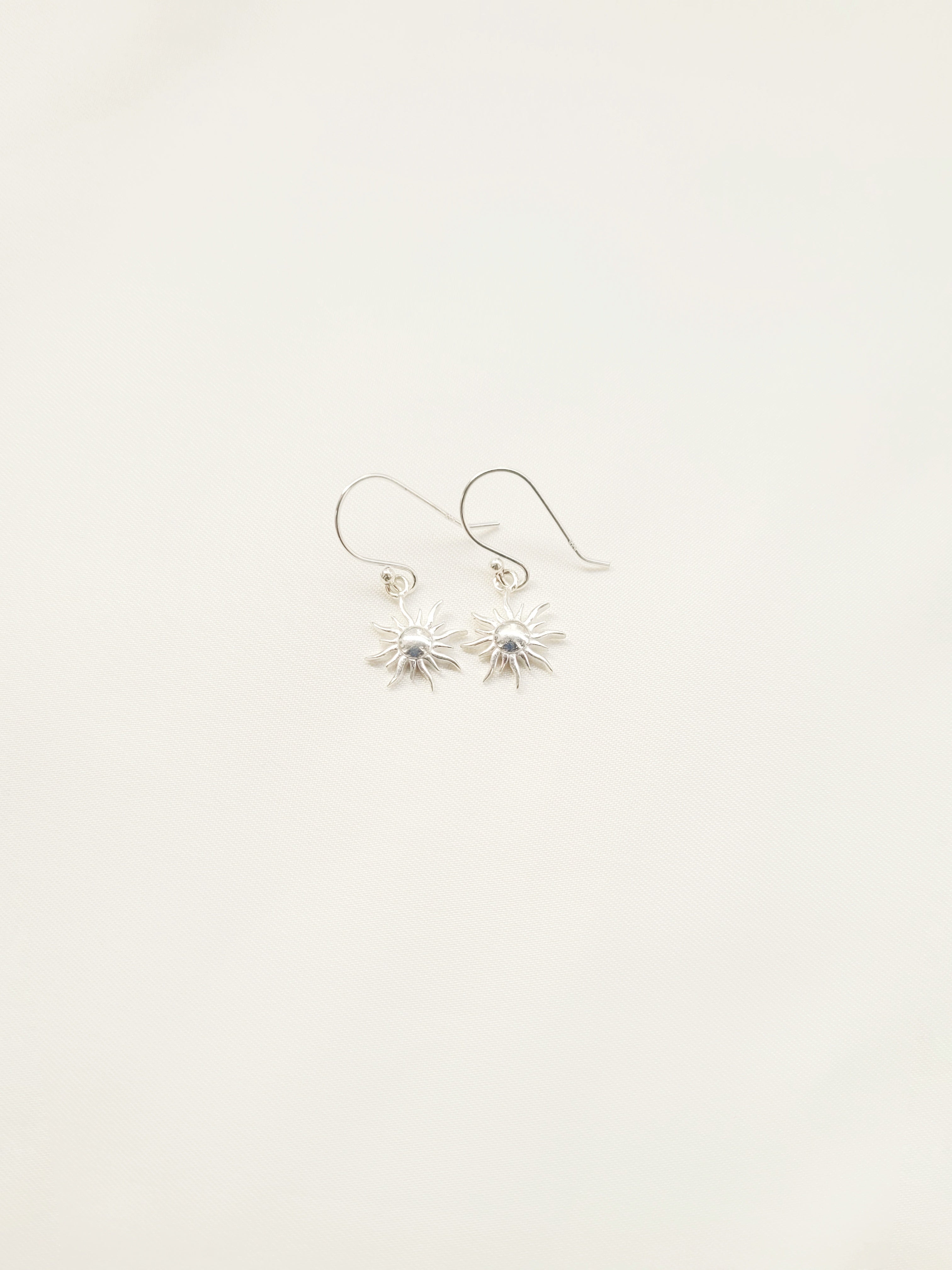 Sun Glow 92.5 Silver Drop Earrings - Handcrafted