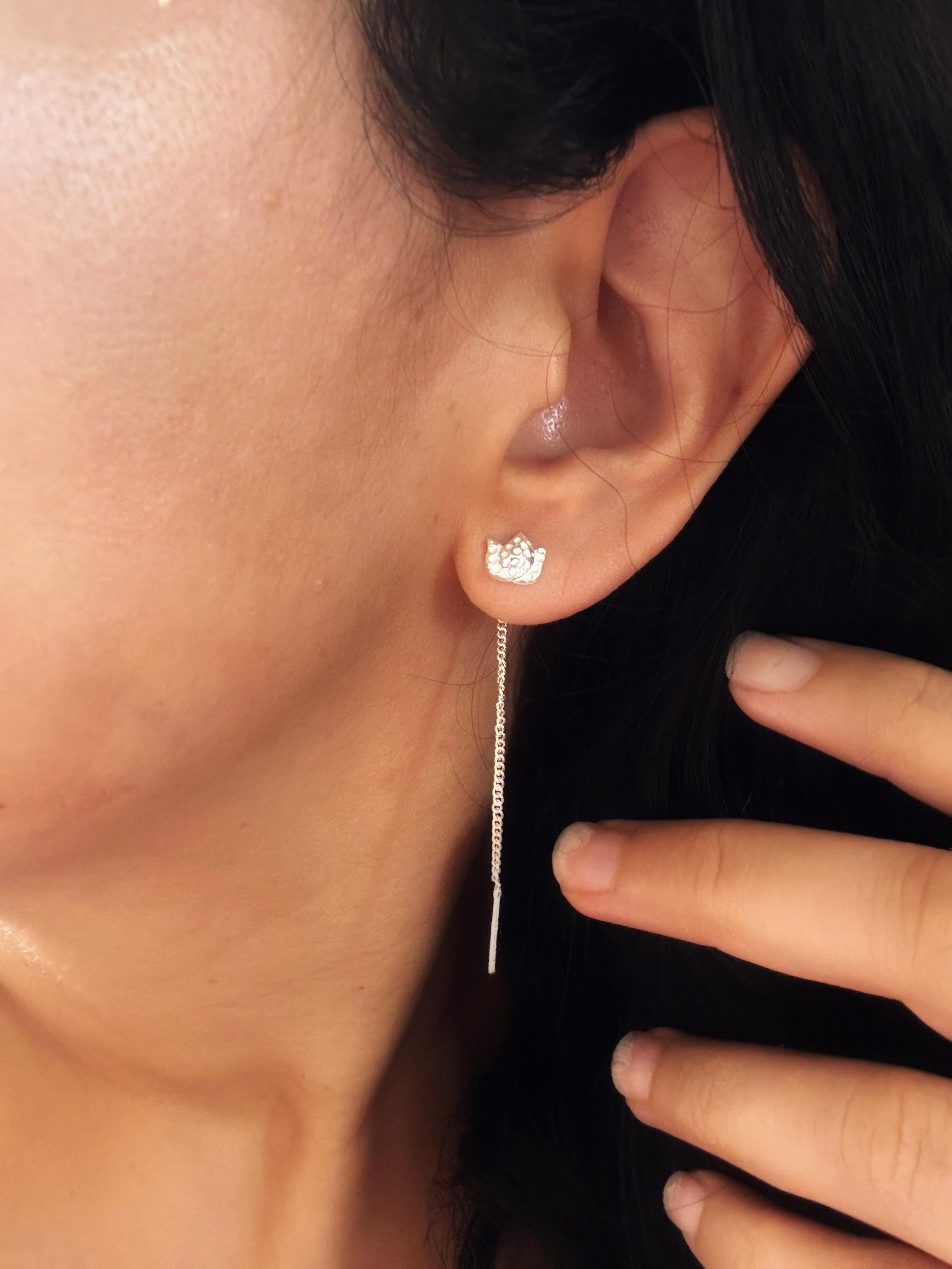 Kamal Handcrafted 925 Silver Sui Dhaga Threader Earrings