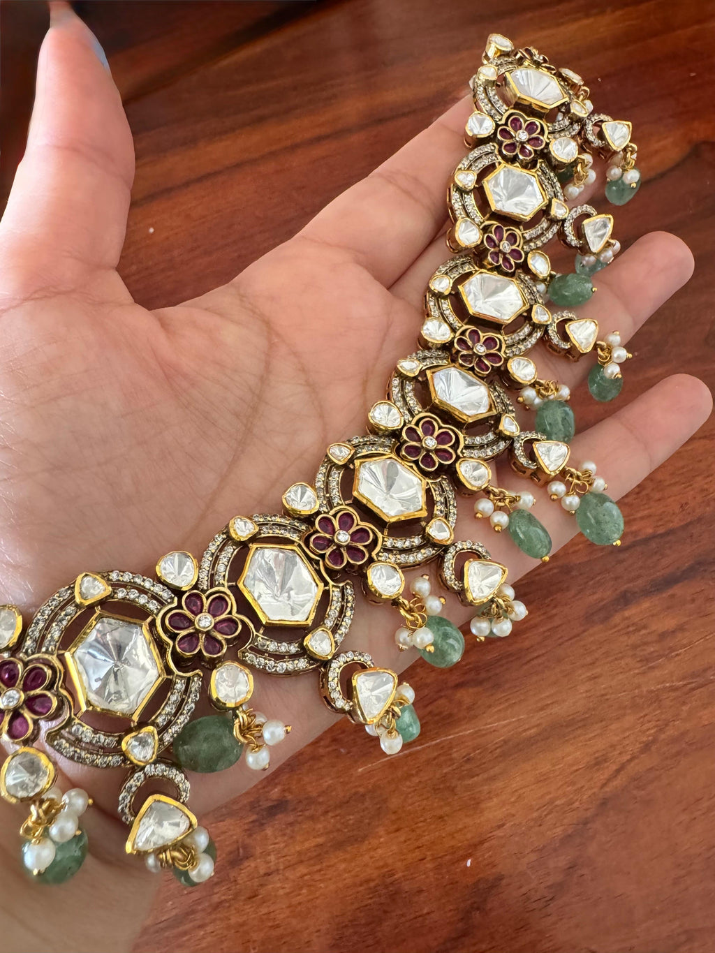 Naaz - Gold Plated 92.5 Silver Necklace Set - Handcrafted