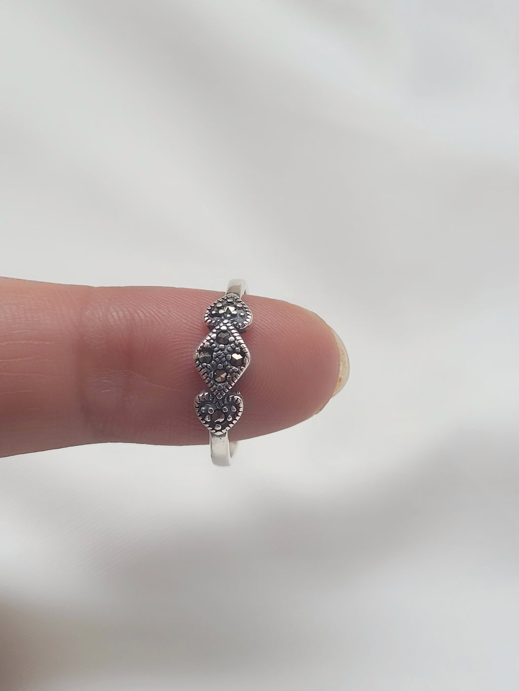 Marcasite Twilight Leaf 92.5 Silver Ring