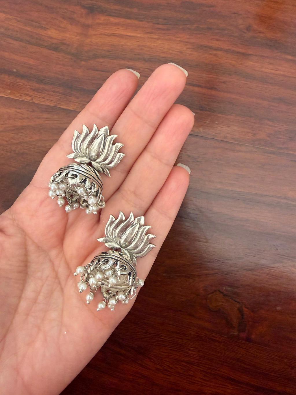 Kamalika Chitai Jhumkas 925 Silver 3-in-1 Earrings - Handcrafted