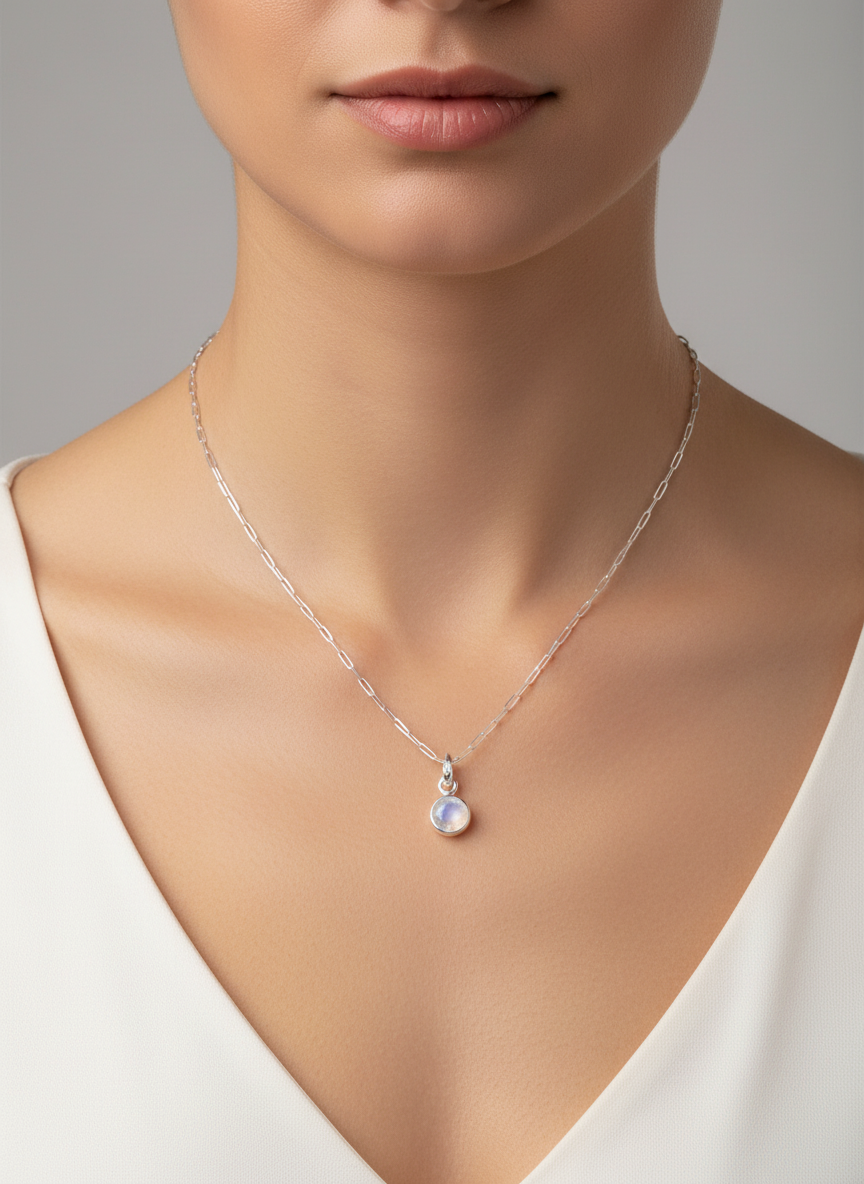 Rainbow Glow 925 Silver Pendant (Without Chain)