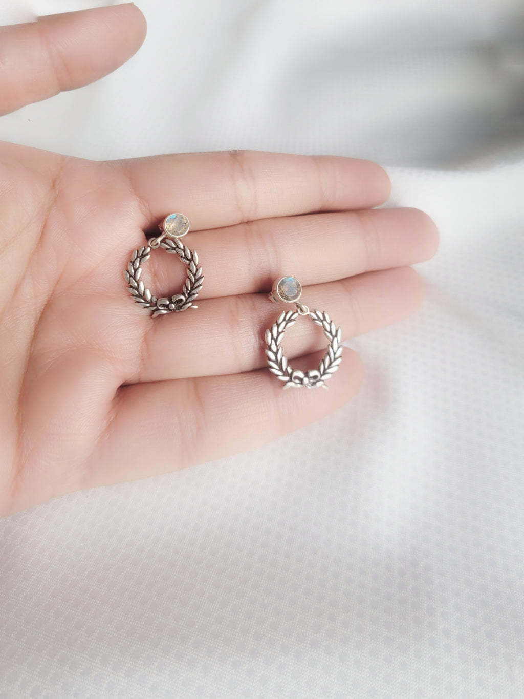 Eternal Loop Hoops 92.5 Silver drops Studs - Handcrafted