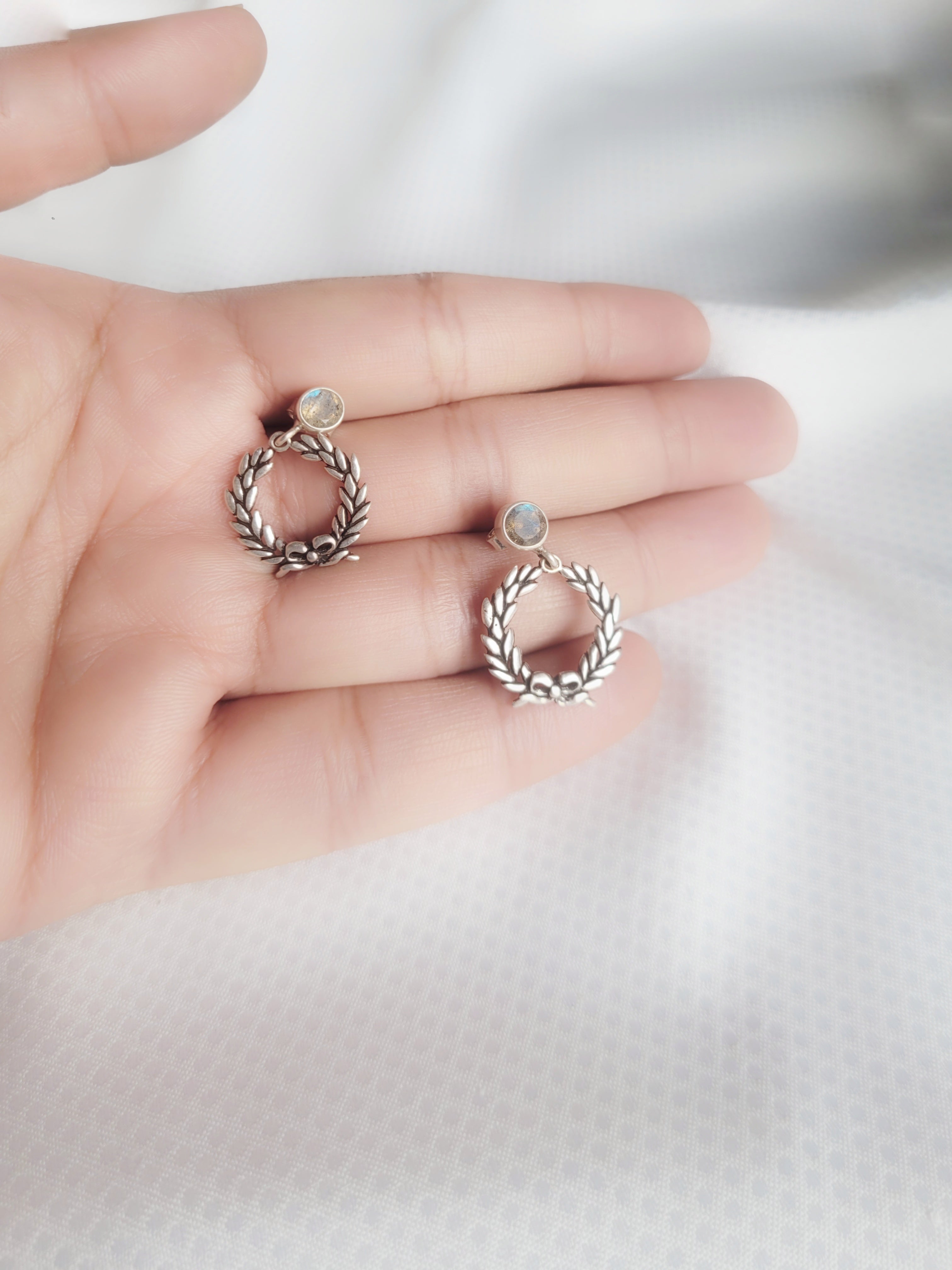 Eternal Loop Hoops 92.5 Silver drops Studs - Handcrafted
