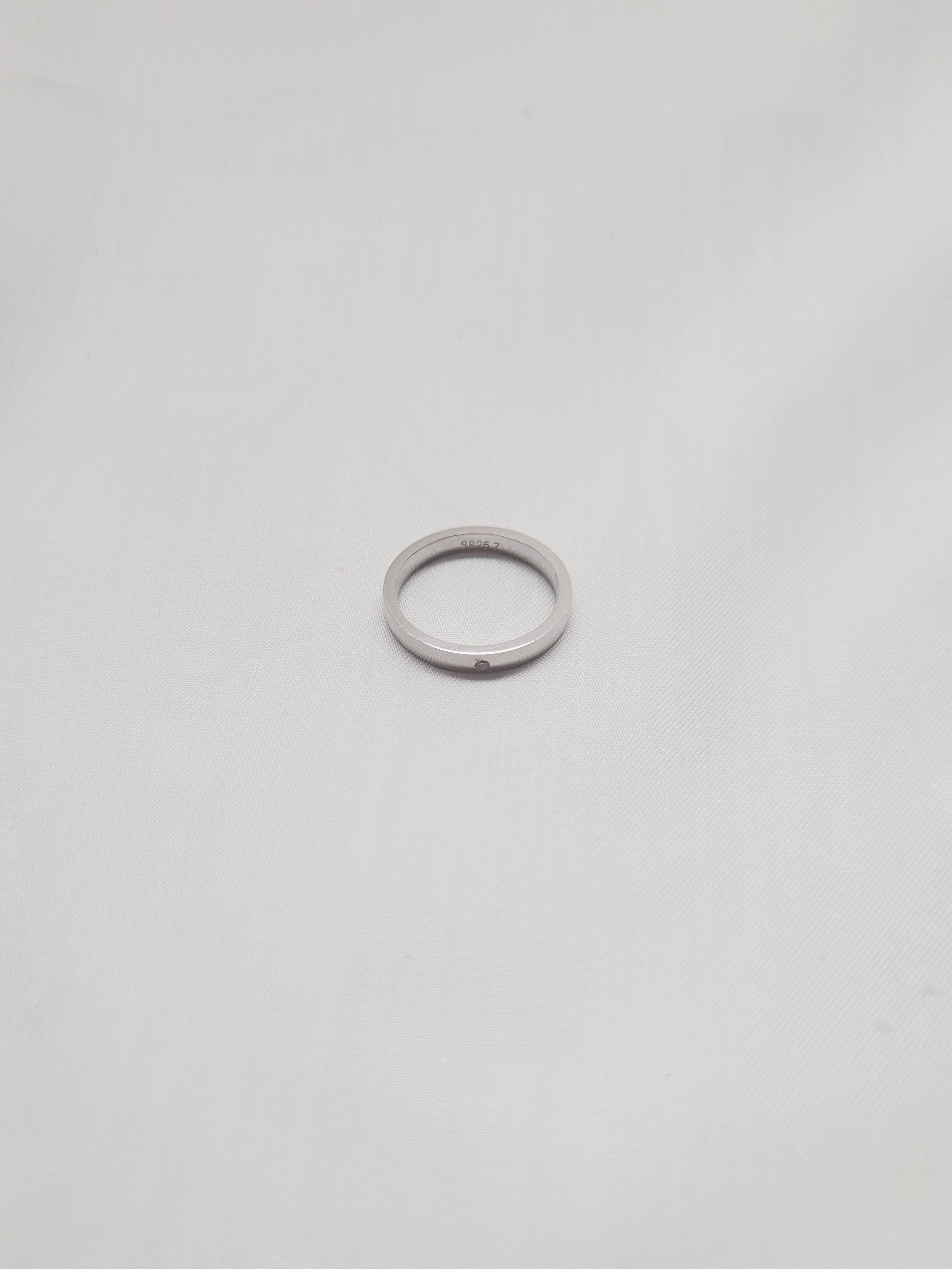 CZ Studded Plain Band 92.5 Silver Ring