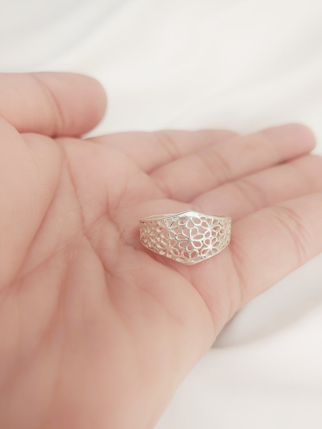 Pushpanjali Traditional 92.5 Silver Adjustable Ring