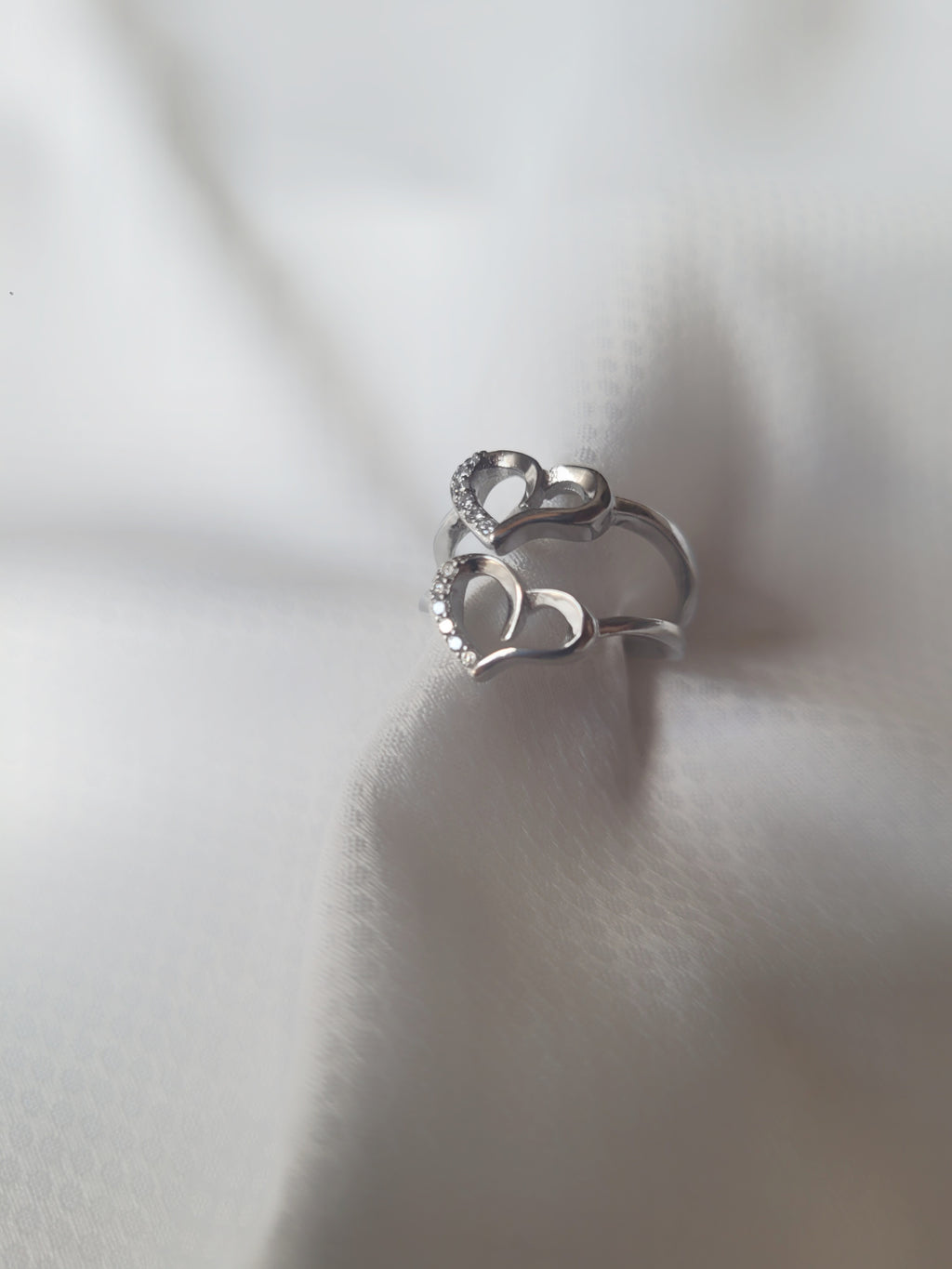 Sparkling Heart 92.5 Silver Toe Rings - Pair
