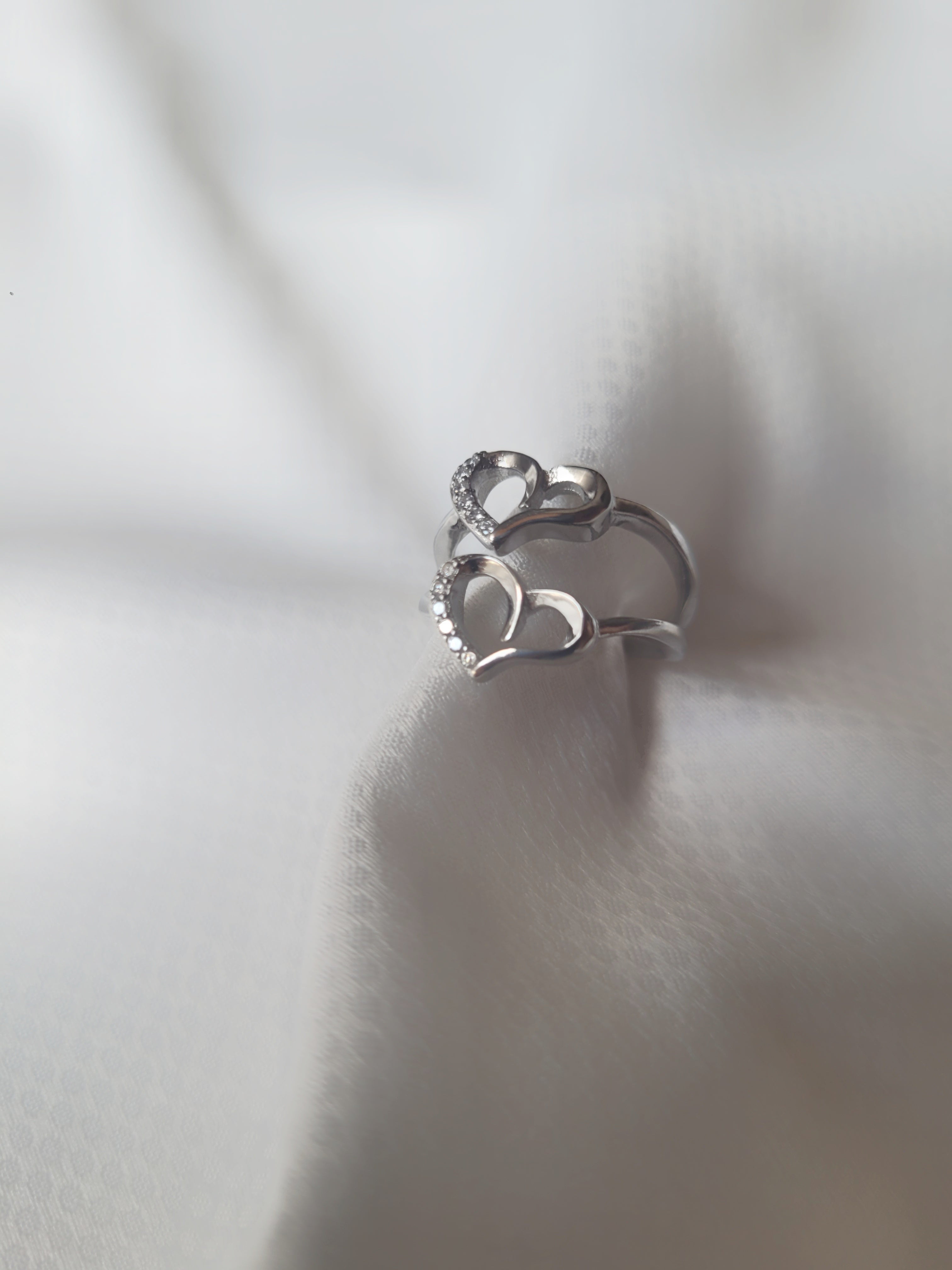Sparkling Heart 92.5 Silver Toe Rings - Pair