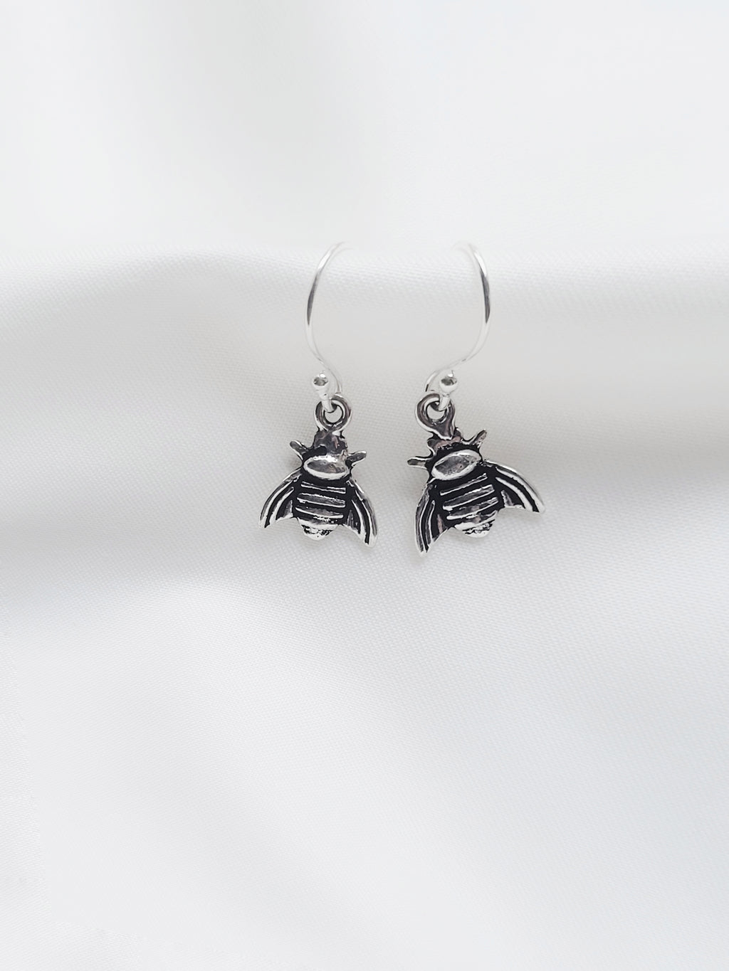 Bee Charm 92.5 Silver Drop Earrings - Handcrafted