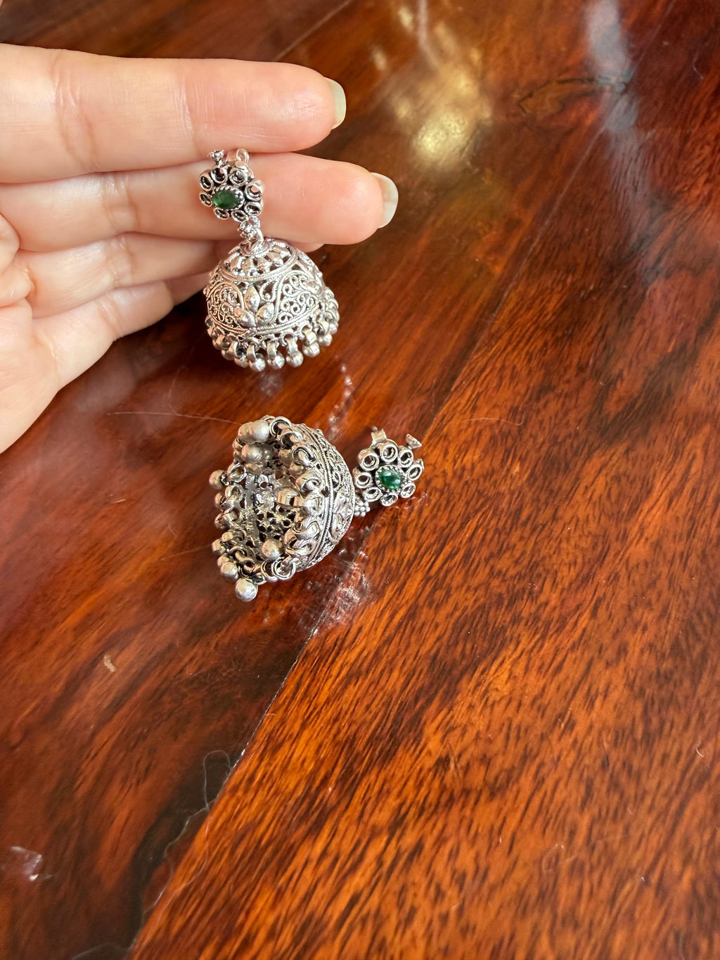 Meher - Dome Shaped Jhumkis 925 Silver Jhumkis