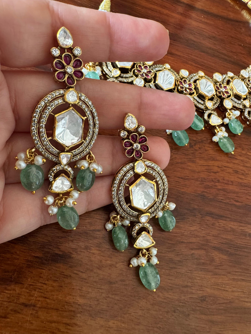 Naaz - Gold Plated 92.5 Silver Necklace Set - Handcrafted